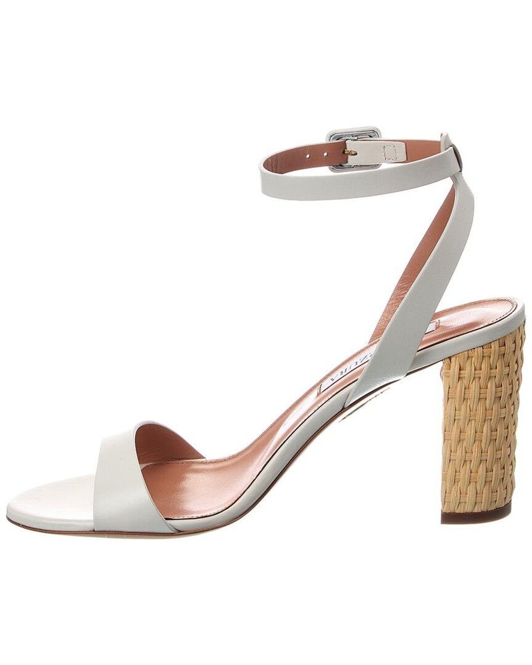 Aquazzura Metallic Sunseeker 85 Leather Sandal