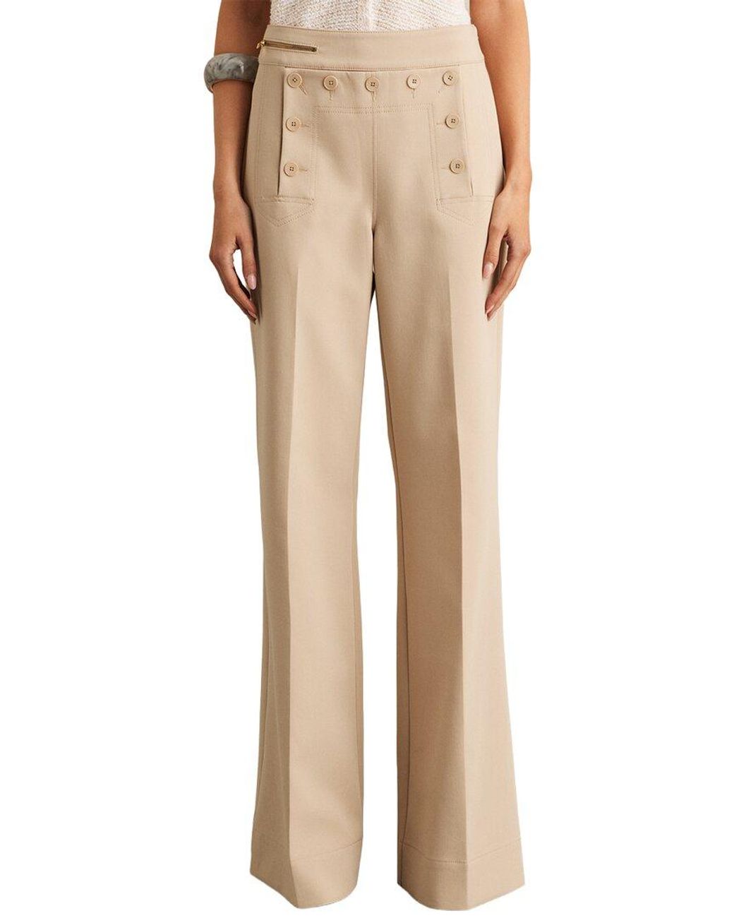 Reiss Natural Sidney Wide Leg Trouser