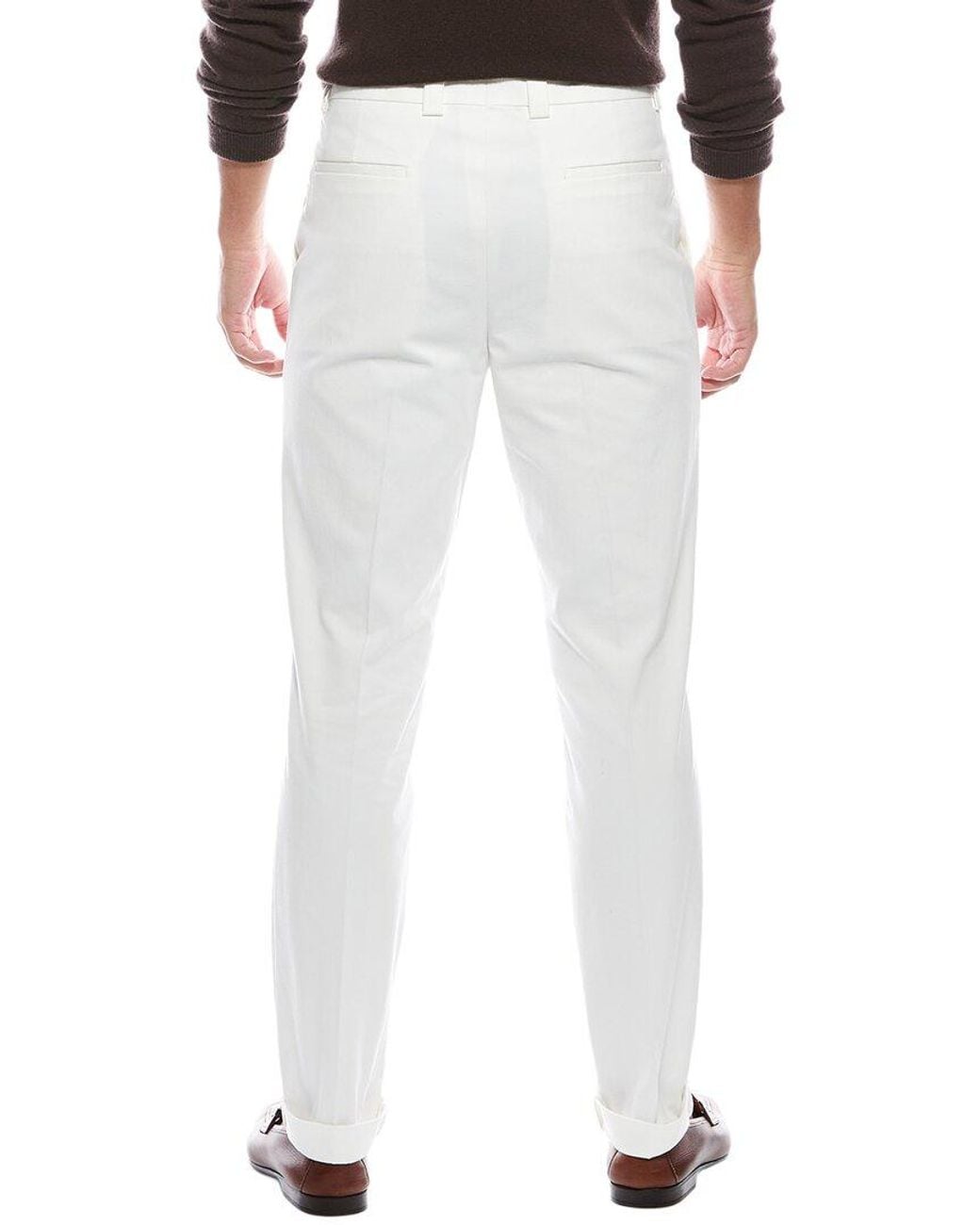 Brunello Cucinelli White Leisure Fit Pant for men