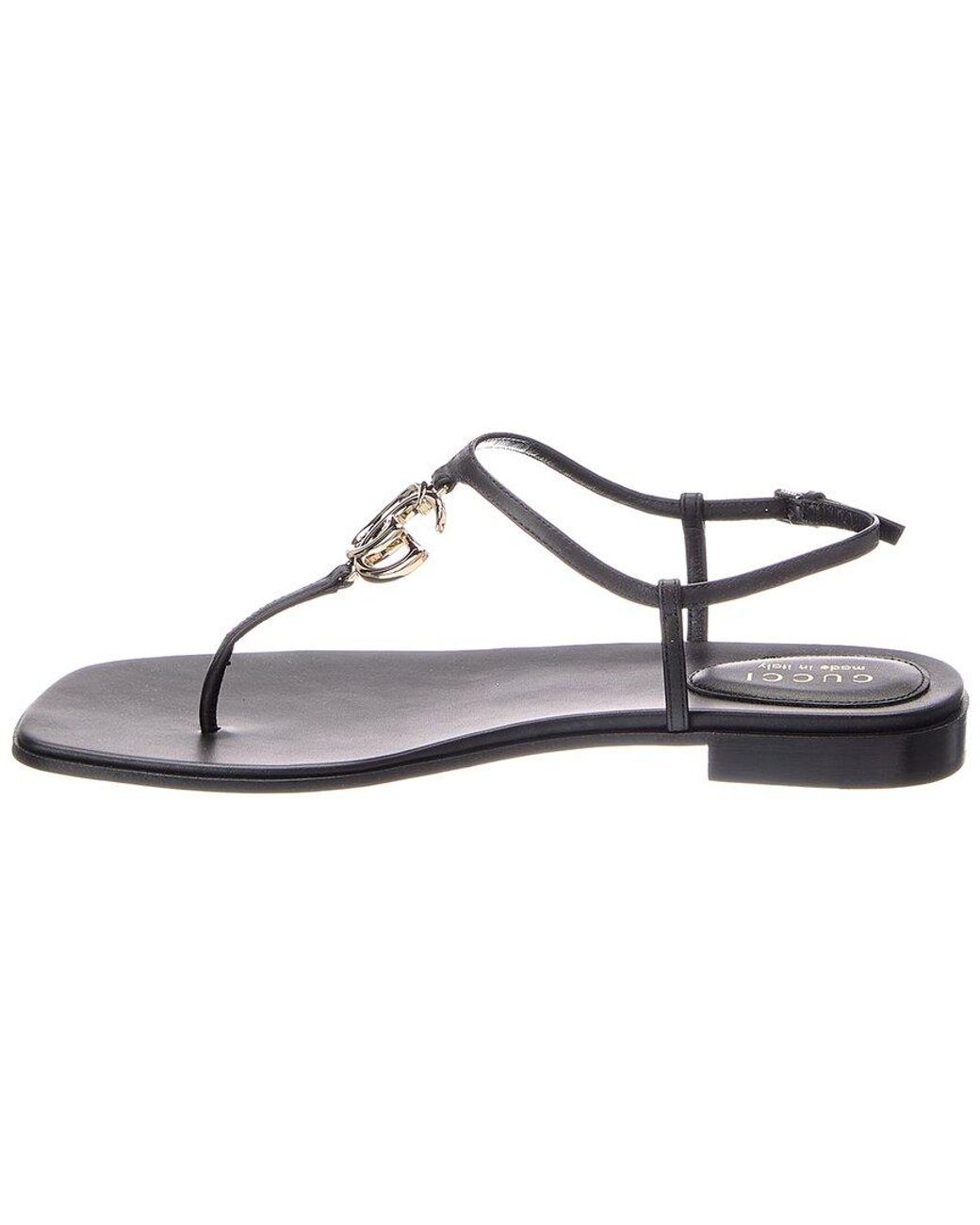 Gucci White Gg Leather Sandal