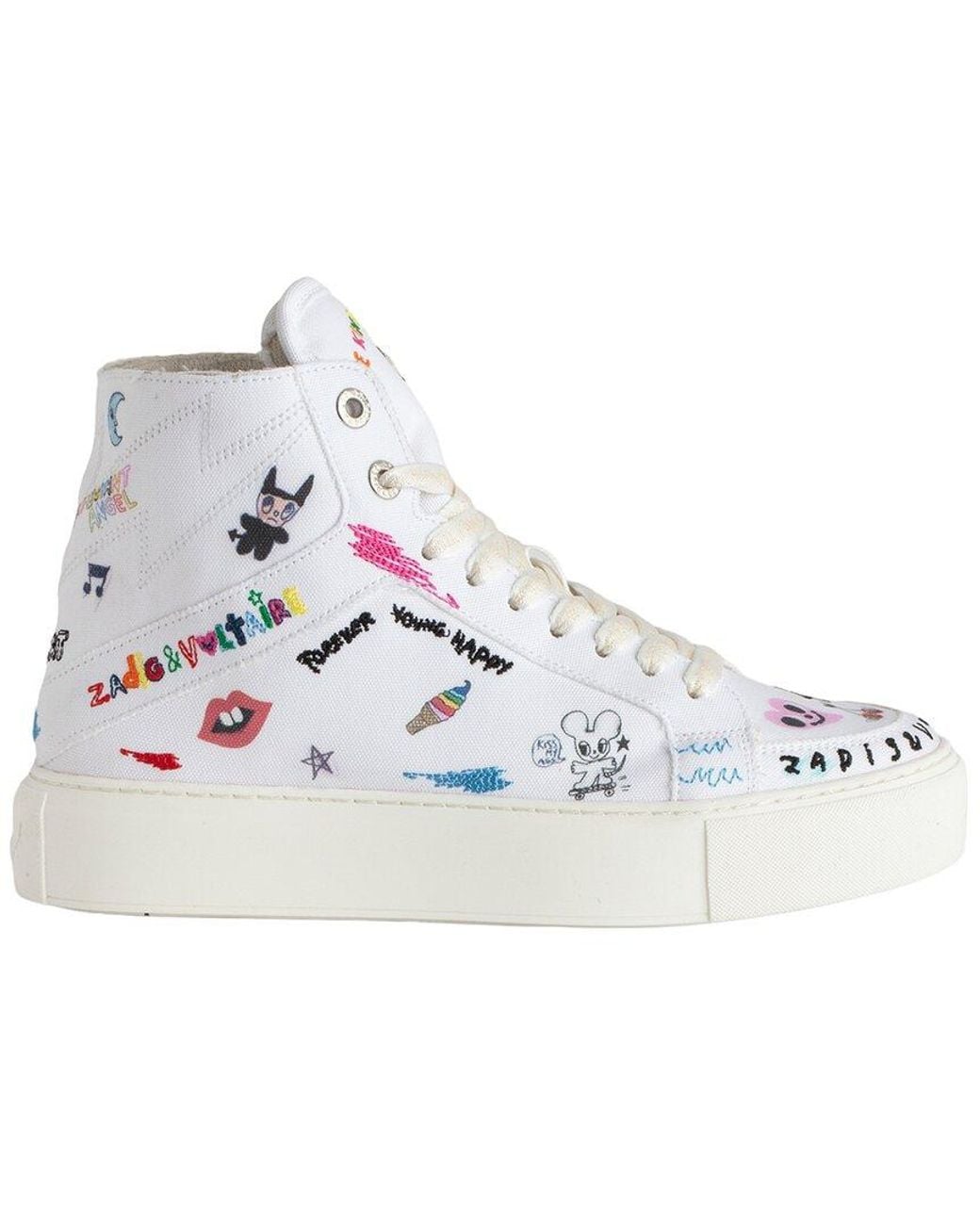 Zadig & Voltaire White High Flash Chunky Sneaker