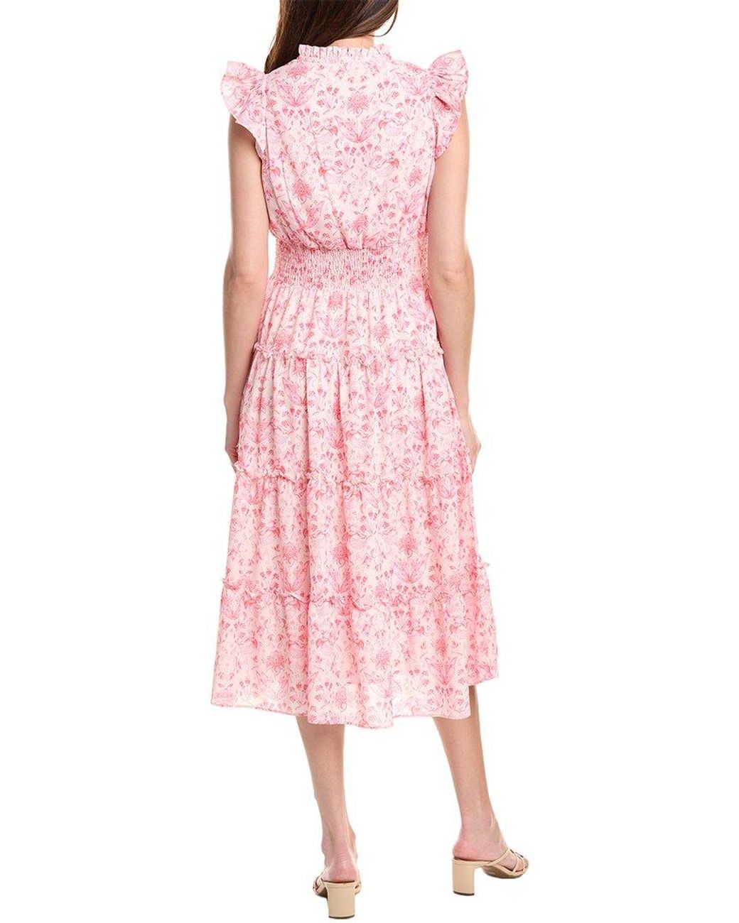 Sail To Sable Pink Smocked Waist Midi Dress