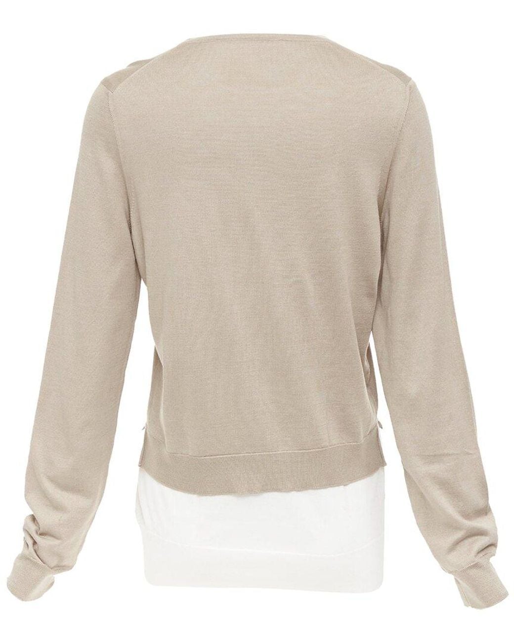 Céline Natural Silk High-Low Sweater, Size Int (Authentic Pre-Loved)