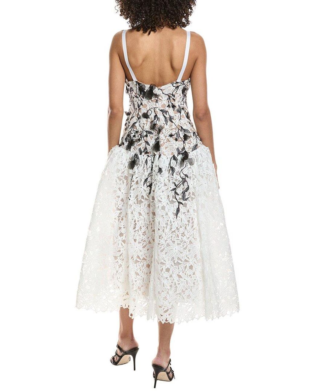 Marchesa White Midi Dress