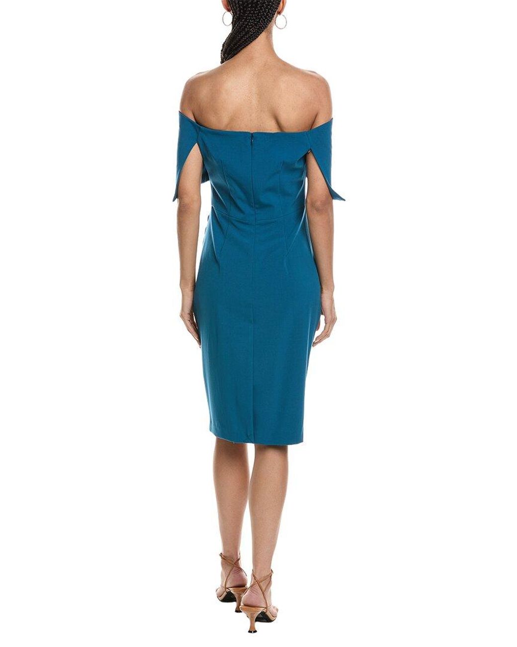 Vince Camuto Blue Off The Shoulder Solid Mini Dress
