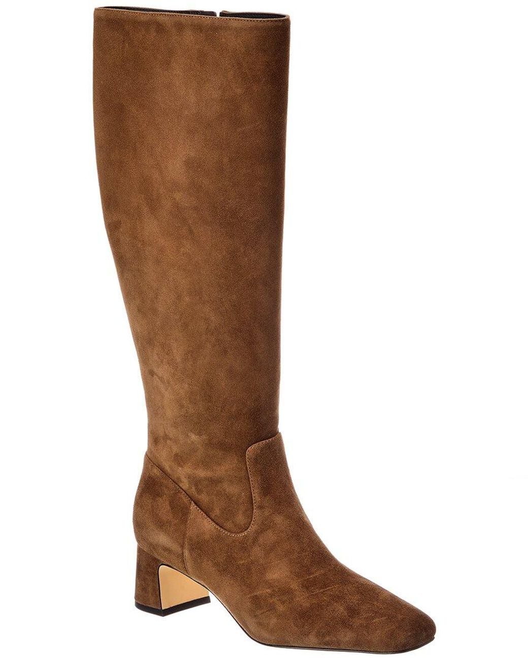 Stuart Weitzman Brown Simona Zip Suede Knee-High Boot