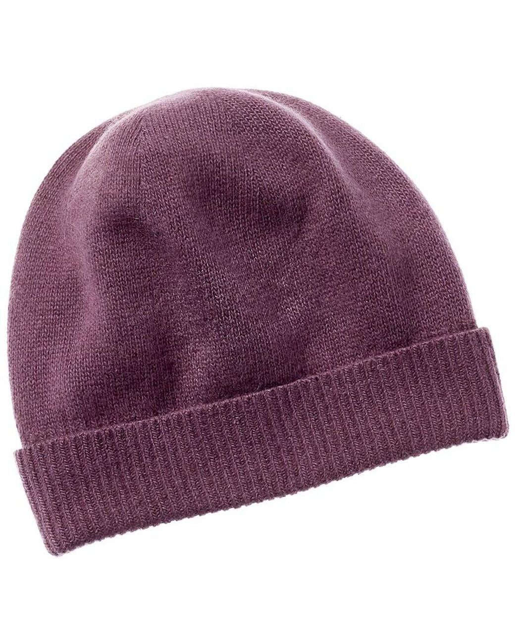 Portolano Purple 100% Cashmere Beanie for men