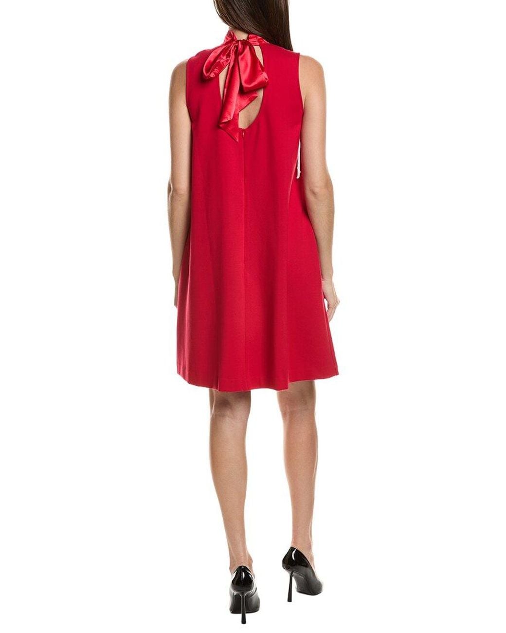 tyler boe Red Cleo Ponte Satin Trim Dress