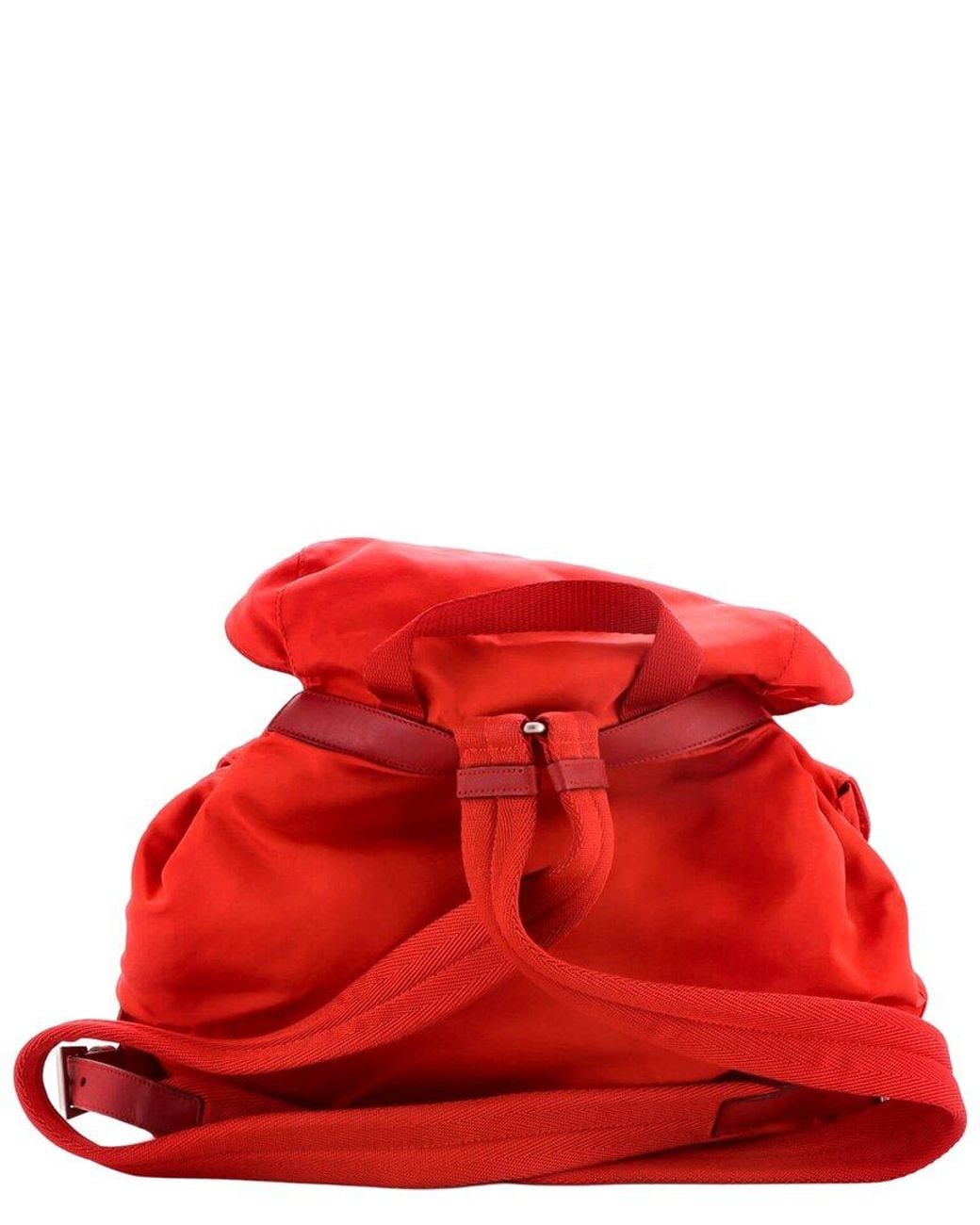 Prada Red Tessuto Double Pocket Buckle Backpack Medium (Authentic Pre-Loved)