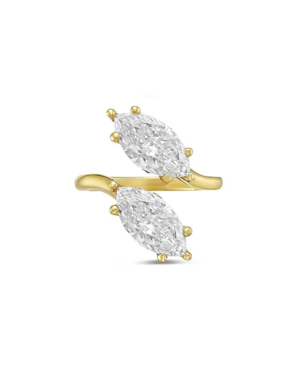 Diana M White Diana M. 18K 15.00 Ct. Tw. Lab-Grown Diamond Two-Stone Ring