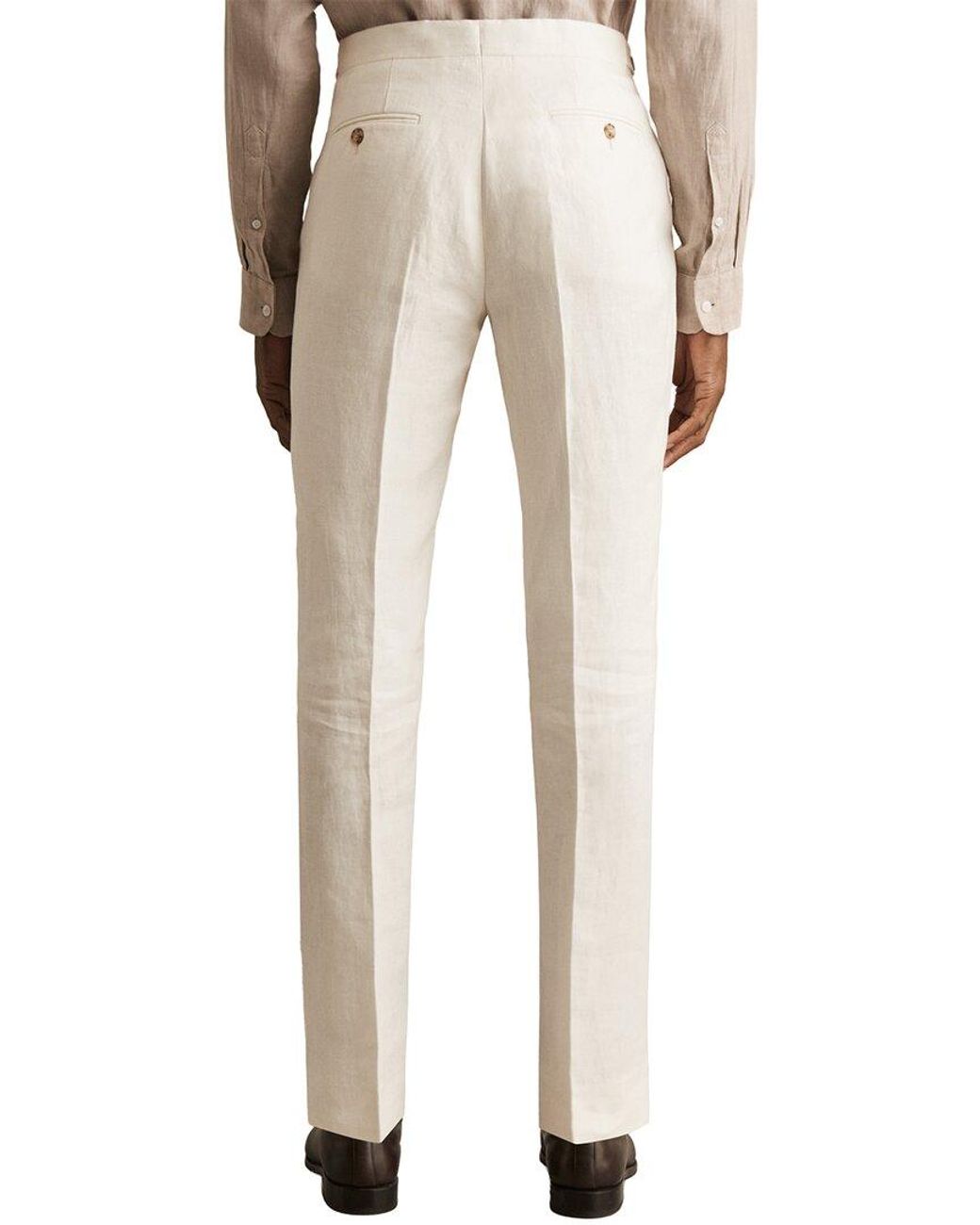 Reiss Natural Park Herringbone Linen Trouser for men