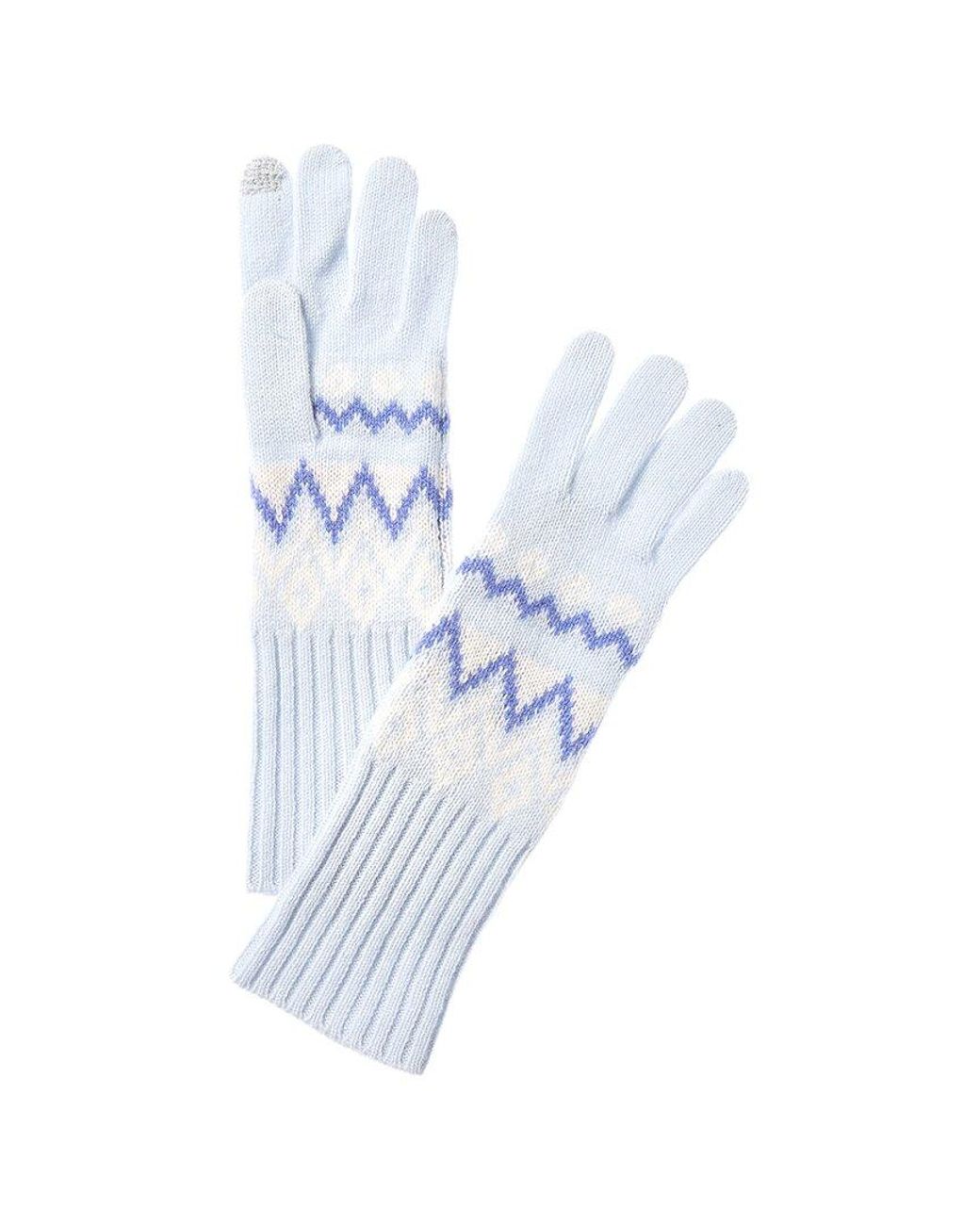 Hannah Rose Blue Fairisle Essential Cashmere Gloves