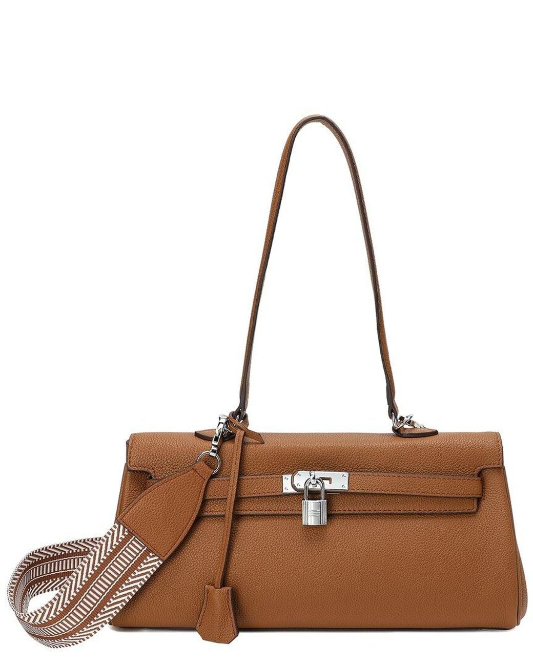 Tiffany & Fred Paris Brown Top-Grain Leather Shoulder Bag