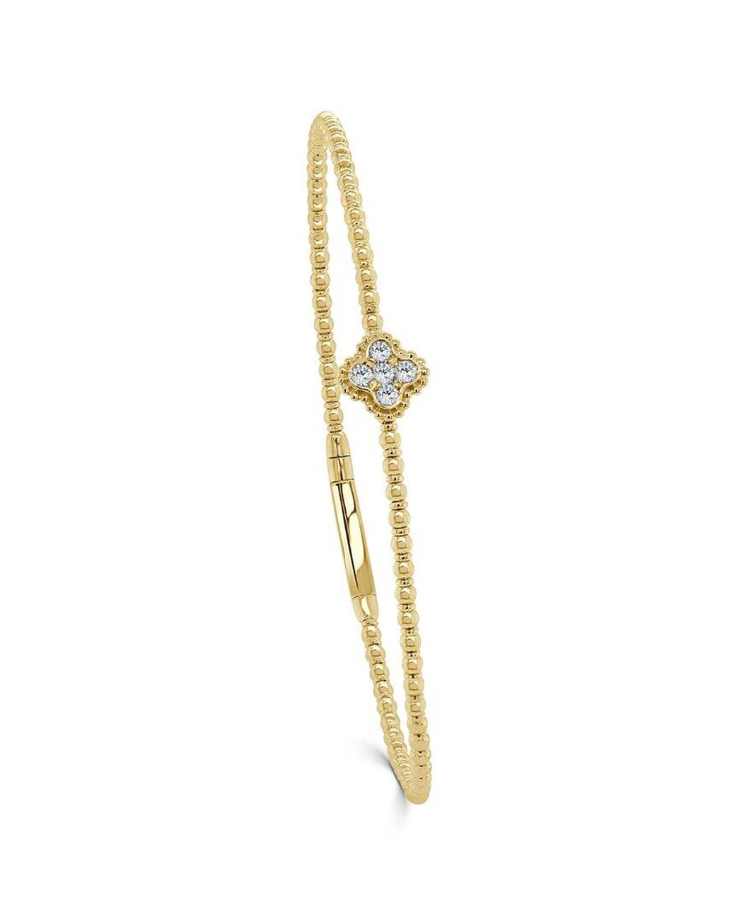 Sabrina Designs Metallic 14k 0.17 Ct. Tw. Diamond Clover Flex Bangle Bracelet