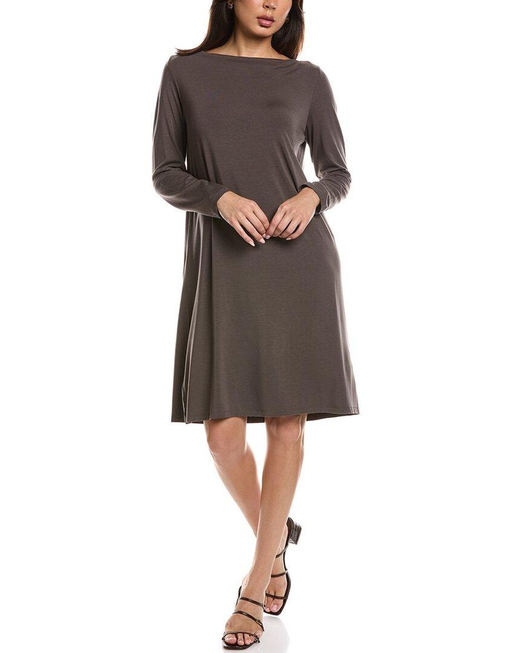 Eileen Fisher Brown Cowl Neck Dress