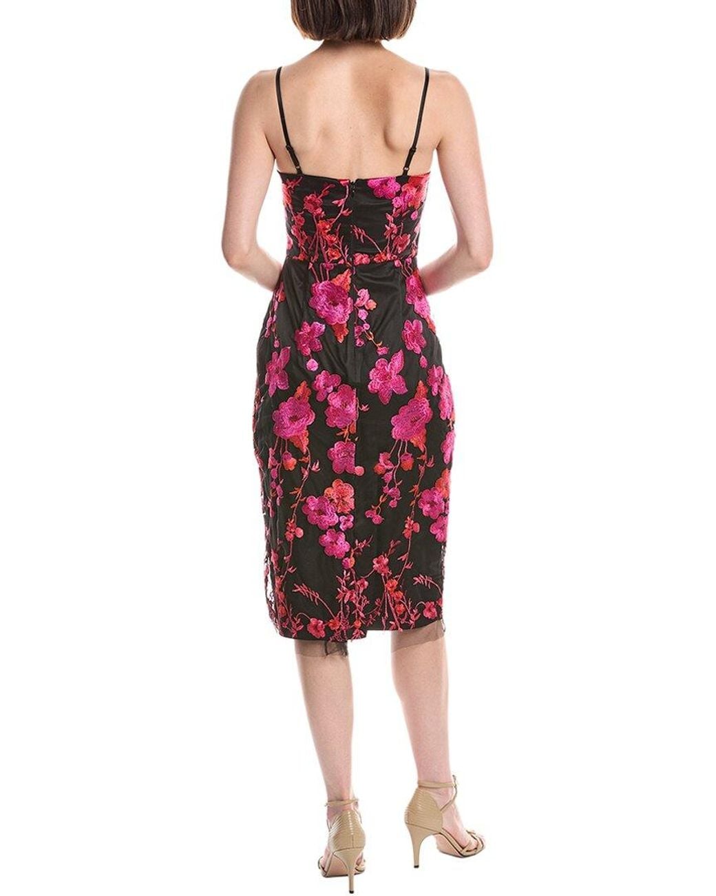 Eliza J Red Sleeveless Printed Midi Dress