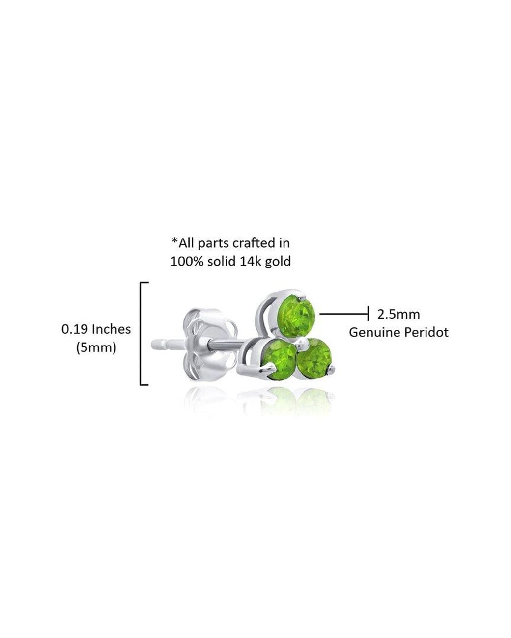 MaxColor Green 14K 0.35 Ct. Tw. Peridot Studs