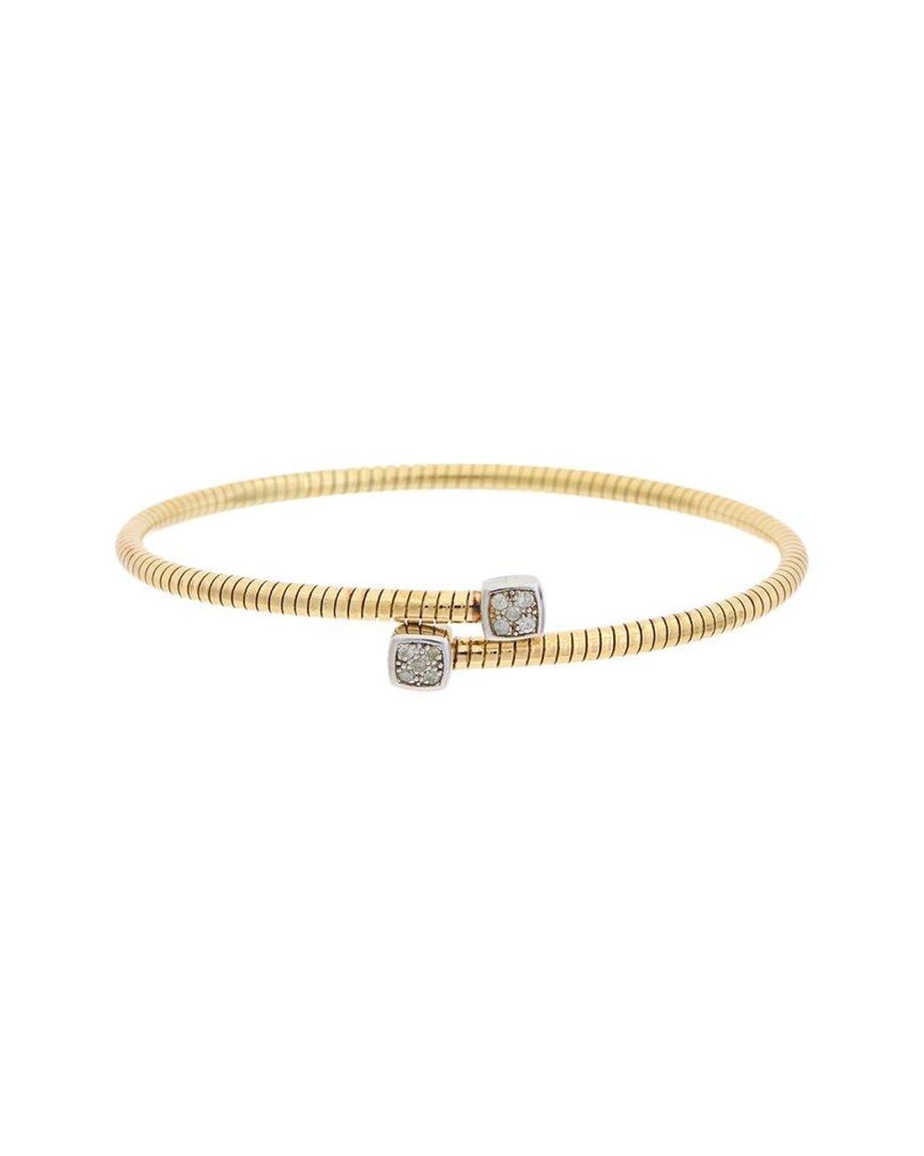 Meshmerise White 18K Over 0.10 Ct. Tw. Diamond Bangle Bracelet