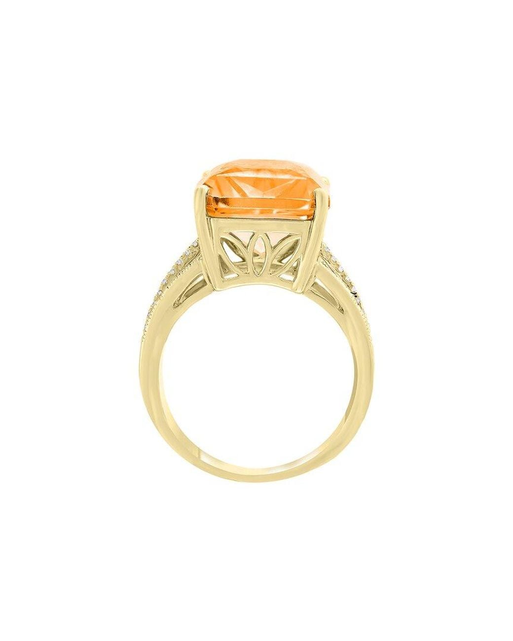 Effy Fine Jewelry Metallic 14K 11.88 Ct. Tw. Diamond & Citrine Ring