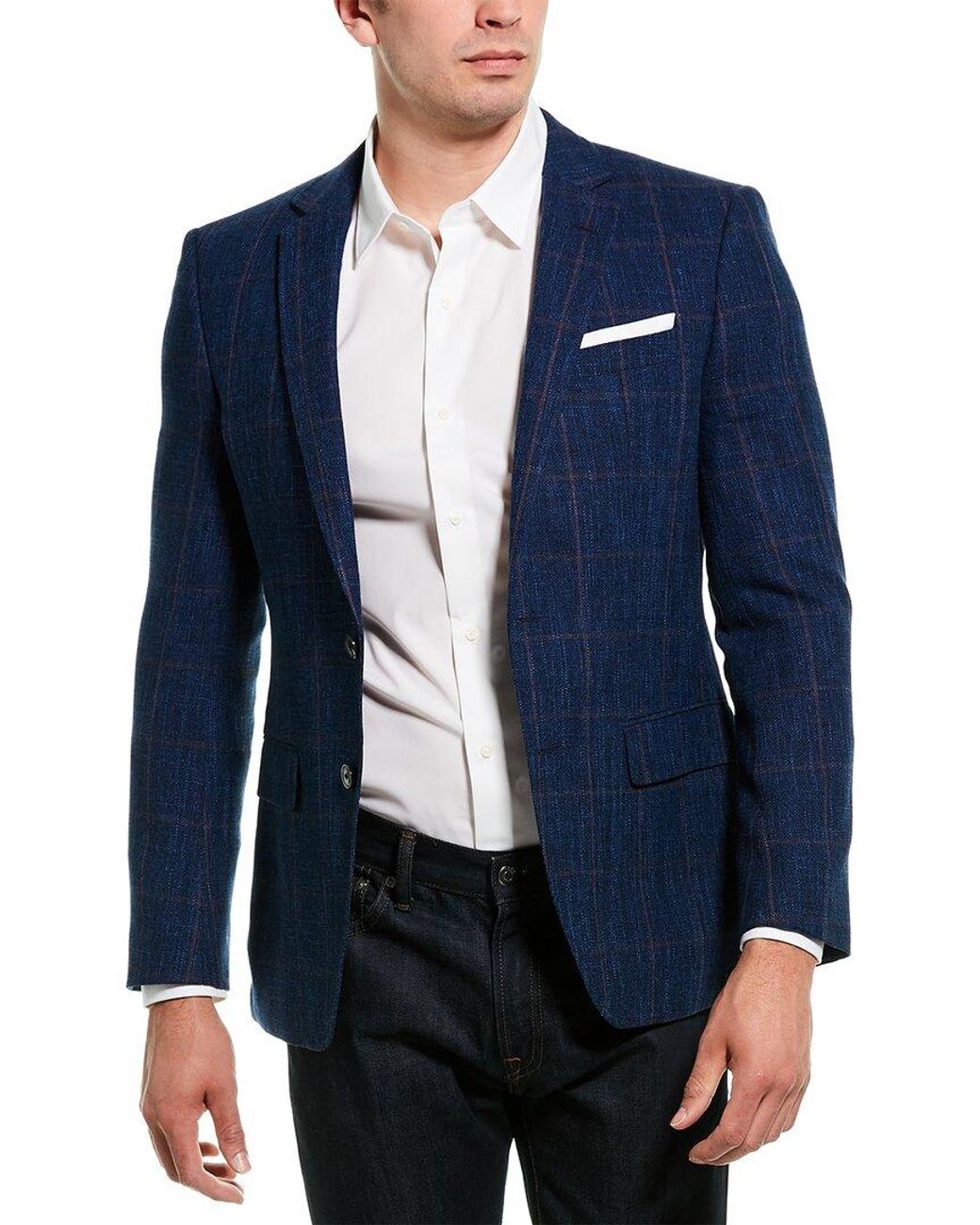 BOSS by HUGO BOSS Hutsons4 Wool & Linen-blend Sportcoat in Blue for Men |  Lyst UK