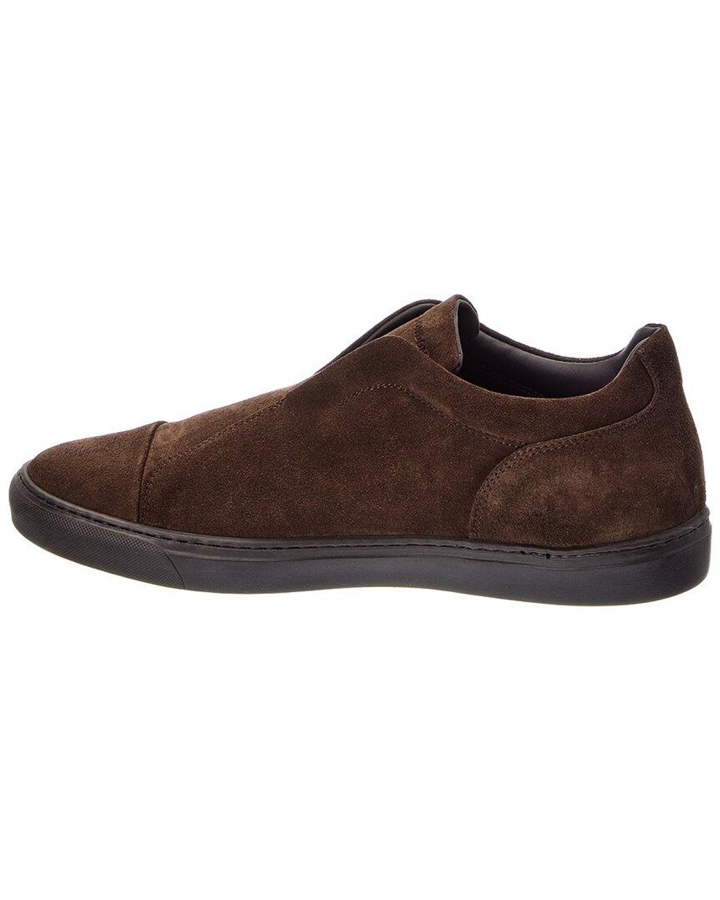 Harry's Of London Brown Aaron Velvet Suede Sneaker for men