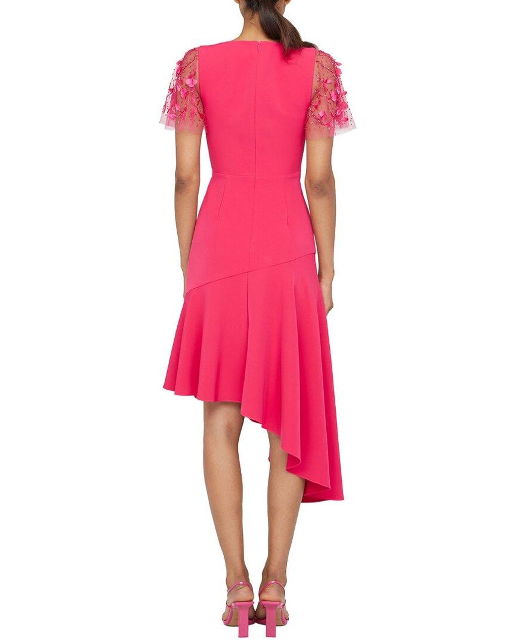 THEIA Pink Jazlyn Asymmetric Dress