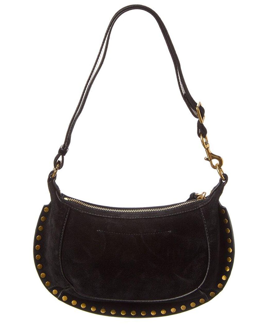 Isabel Marant Black Oskan Moon Suede Hobo Bag