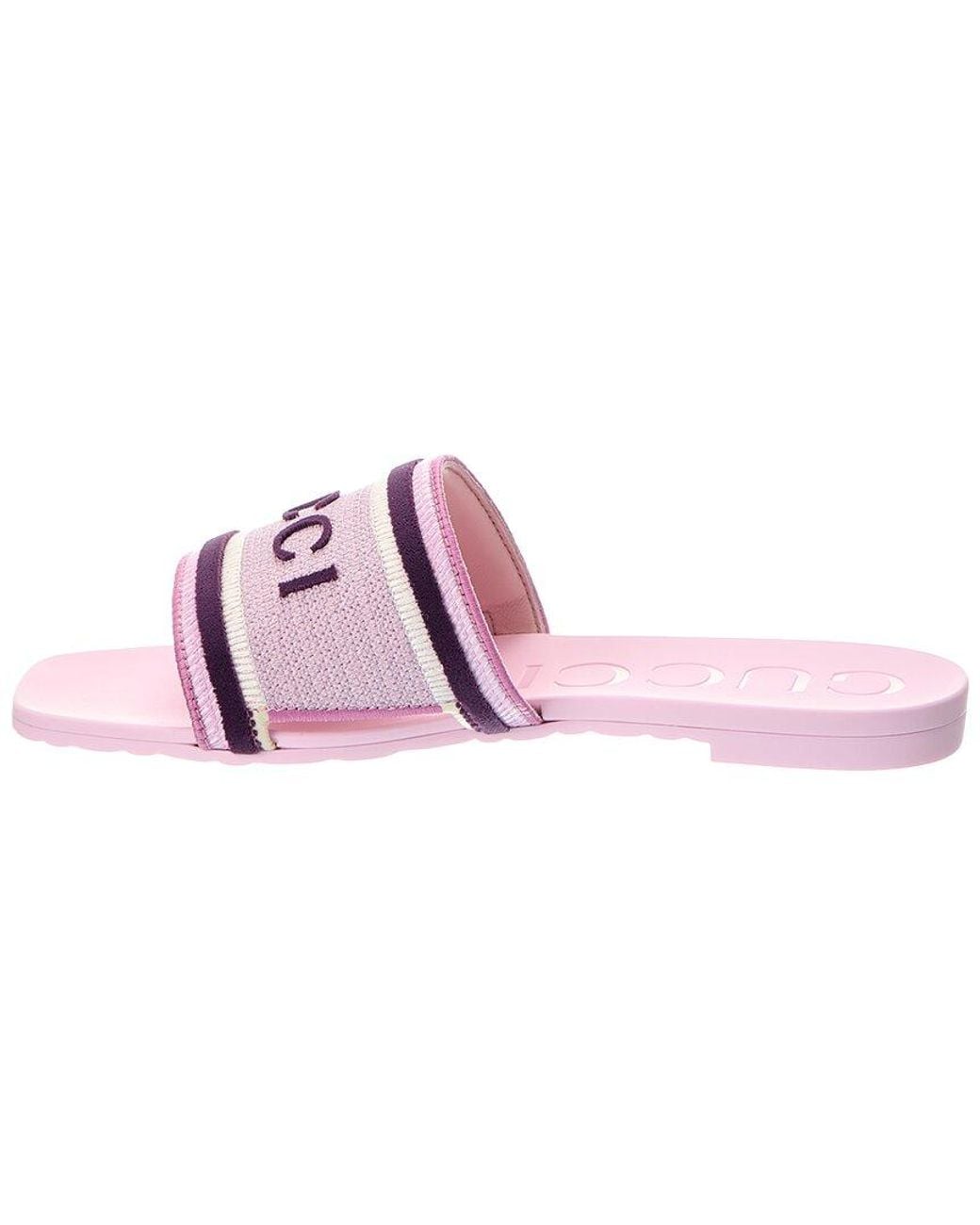 Gucci Pink Logo Canvas Sandal