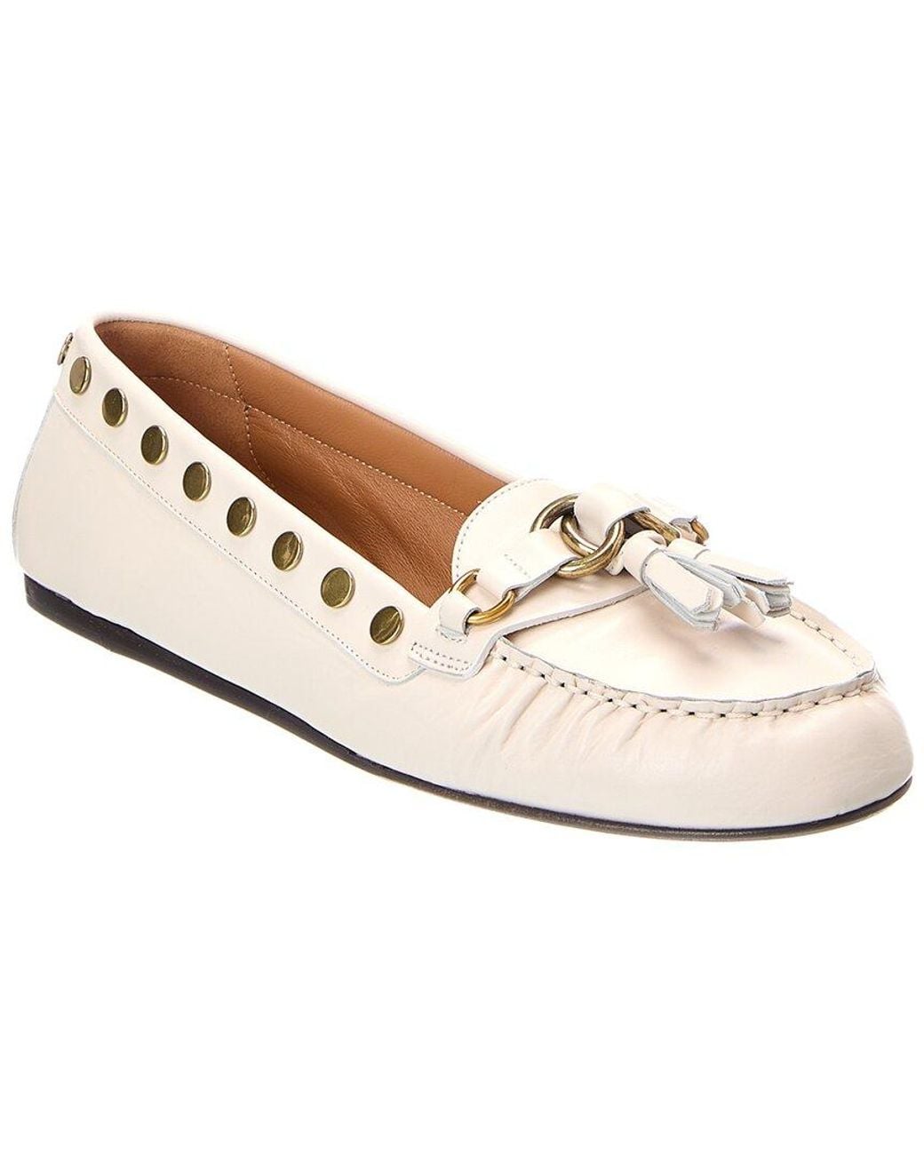 Isabel Marant White Faxel Leather Loafer