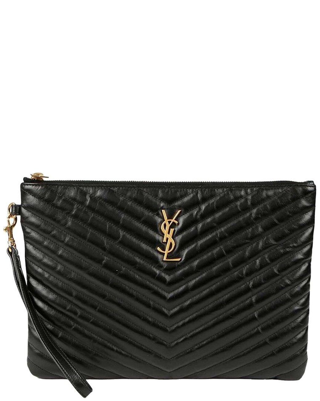 Saint Laurent Black Monogram Tablet Pouch (Authentic Pre-Loved)