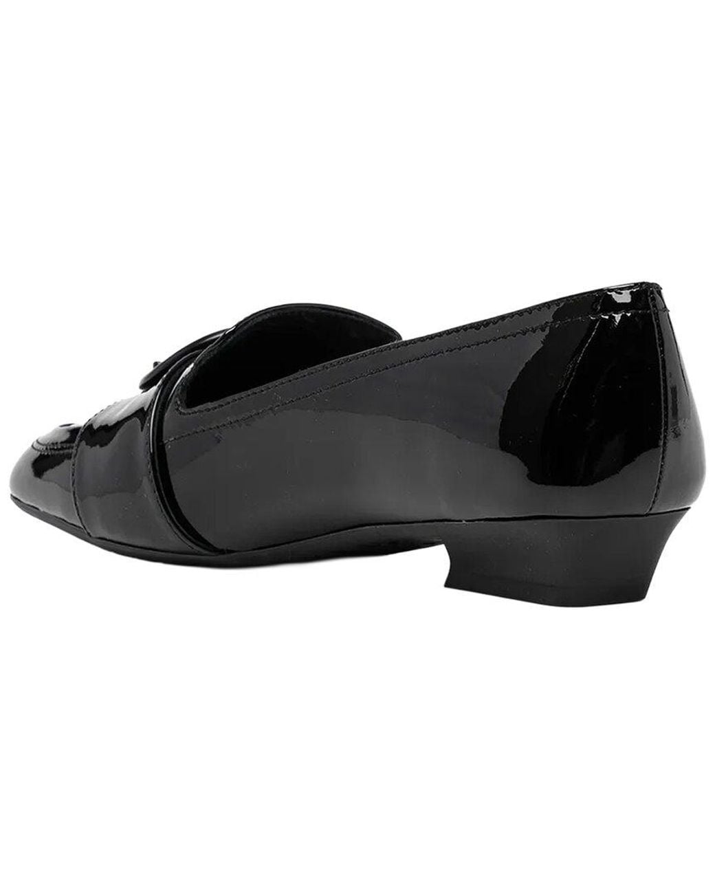 Ferragamo Black Buckle-Detail Leather Loafer