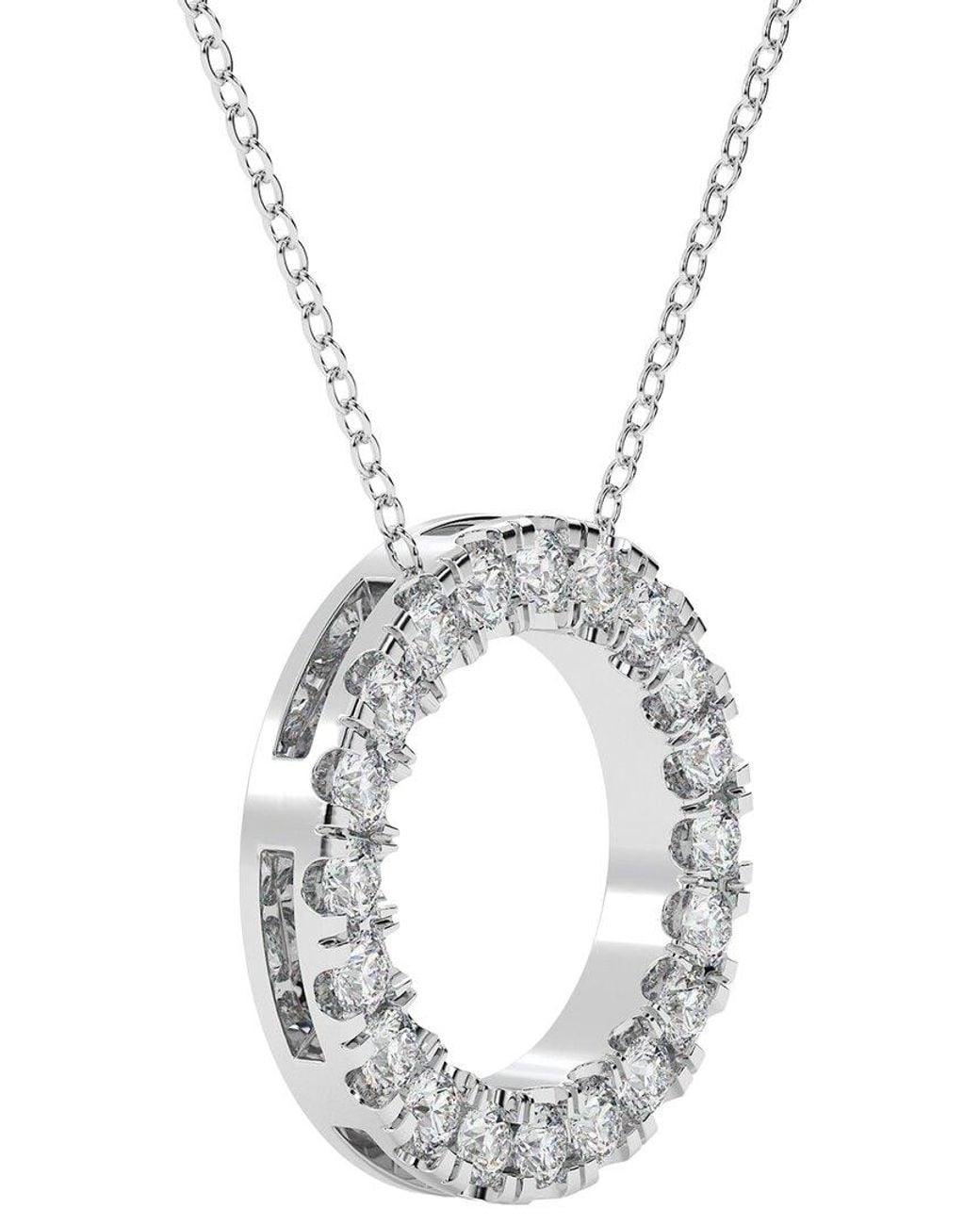 Diamond Select Cuts Metallic 14K 0.75 Ct. Tw. Diamond Pendant Necklace
