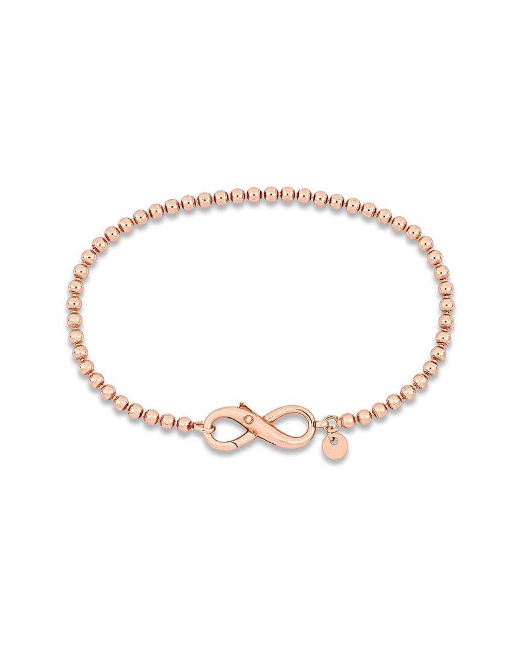 Italian Silver White Ball Link Bracelet