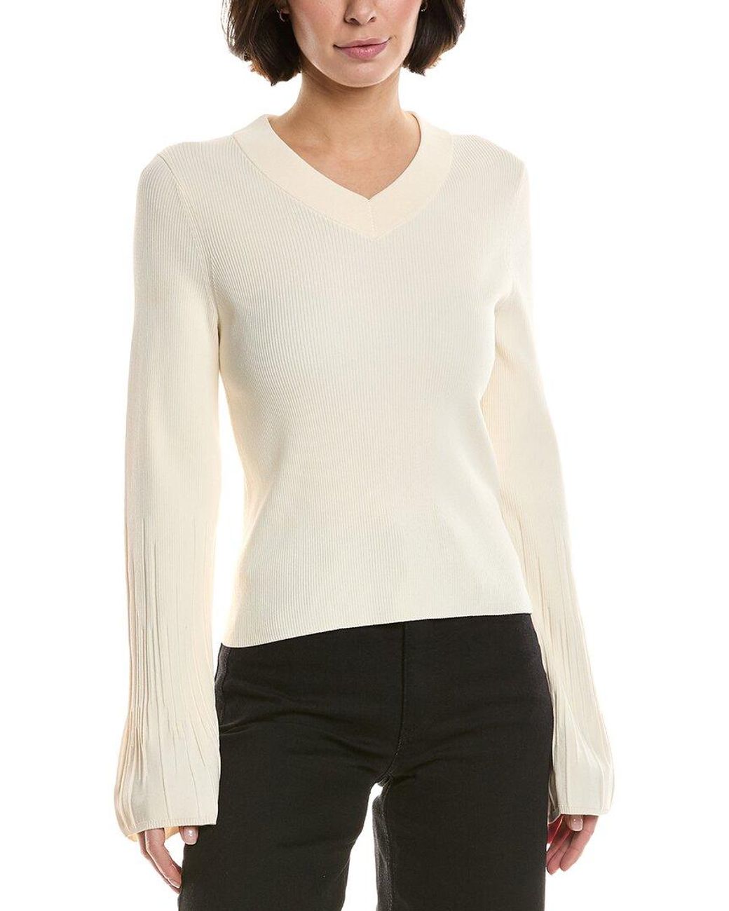 Rag & Bone White Austen V-Neck Sweater