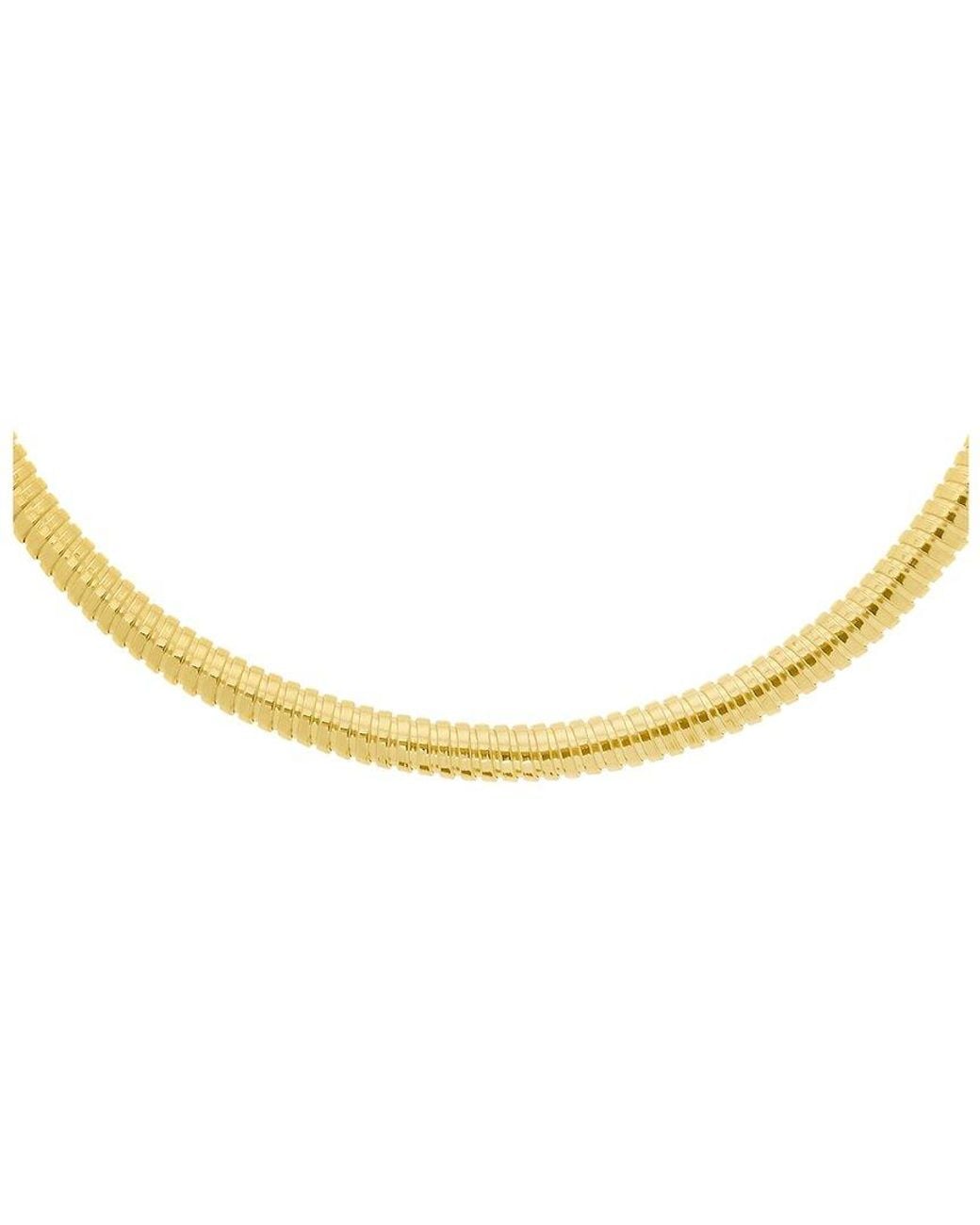 Italian Gold Over Silver Metallic 14K Tubogas Necklace