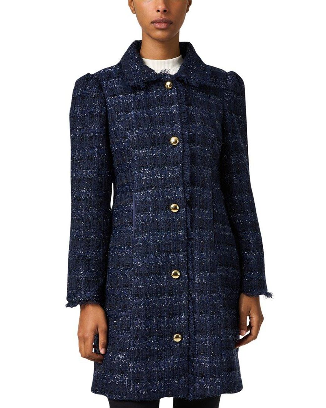 Sail To Sable Sparkle Tweed Coat in Blue | Lyst