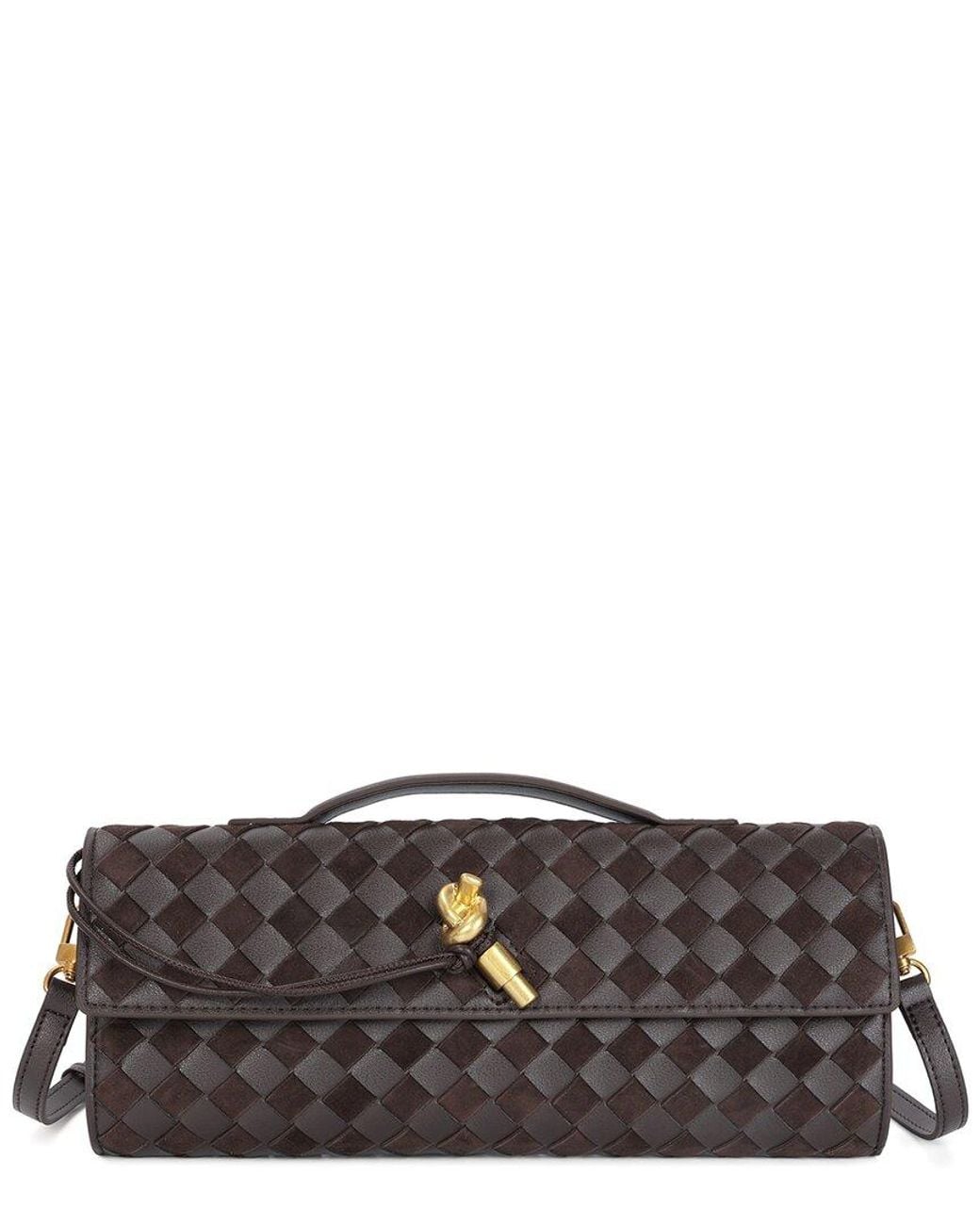 Tiffany & Fred Paris Gray Leather Top-Handle Fold-Over Clutch