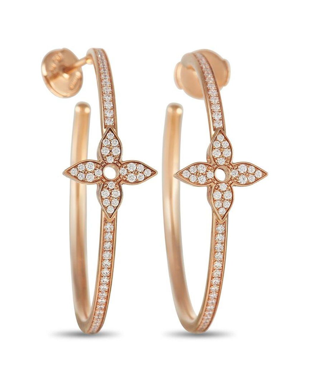 Louis Vuitton Louis Vuitton Idylle Blossom 18k Rose Gold 0.61 Ct. Tw.  Diamond Hoops in White