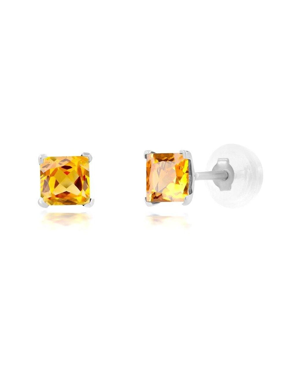 MaxColor Metallic 14K 0.60 Ct. Tw. Citrine Studs