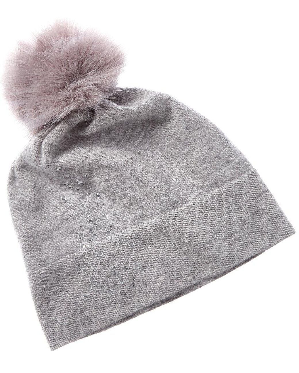 Forte Gray Cashmere Crystal Cashmere Hat