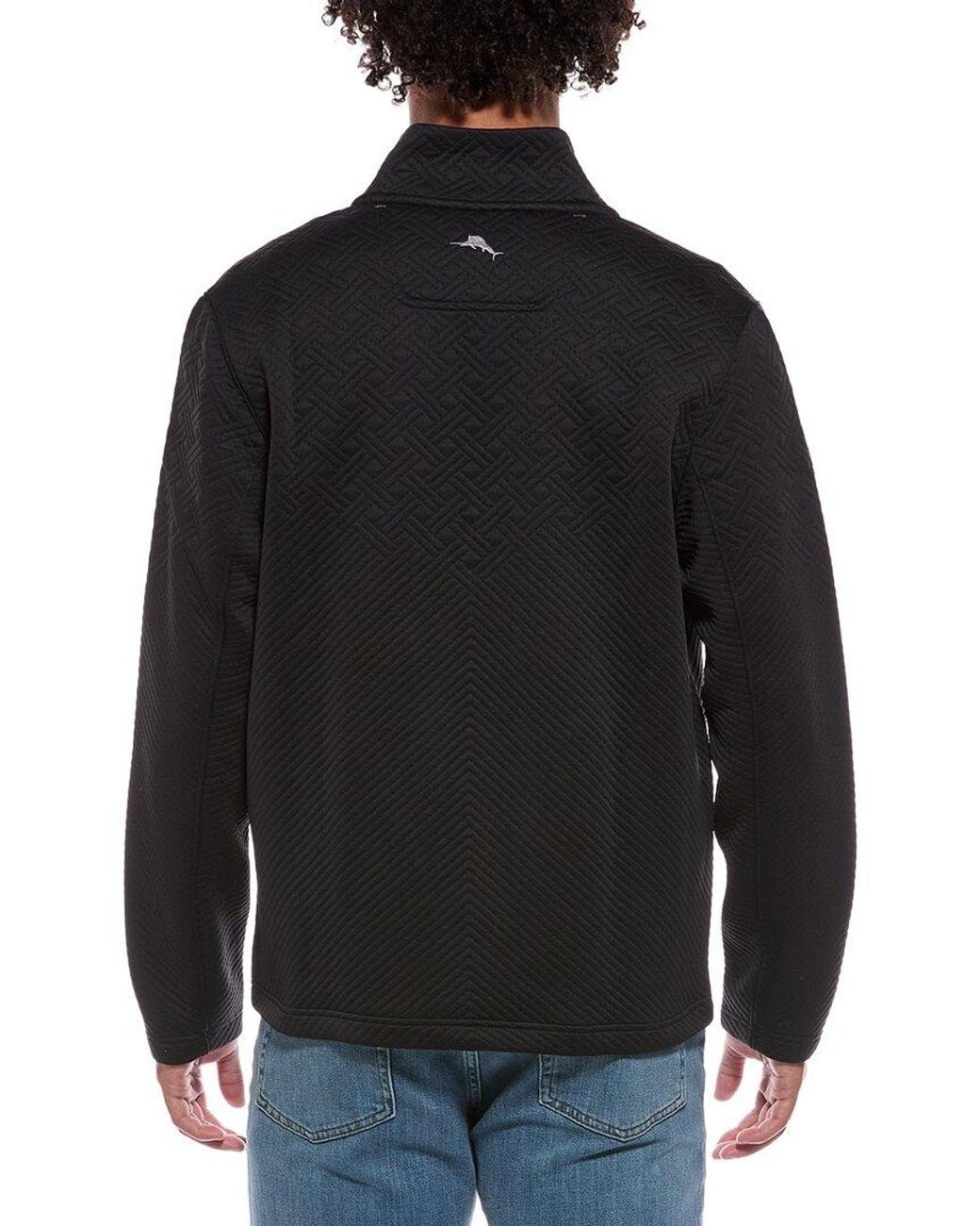 Tommy Bahama Black Lakeview Quilt Full Zip Jacket for men