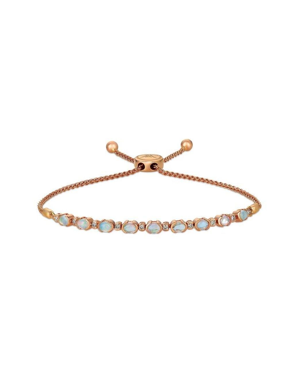 Le Vian White Le Vian 14K Rose 1.11 Ct. Tw. Diamond & Opal Bolo Bracelet