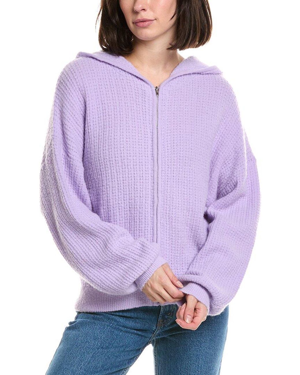 LaBiz Purple Lalamia Zip Knit Wool & Alpaca-Blend Hoodie Jacket