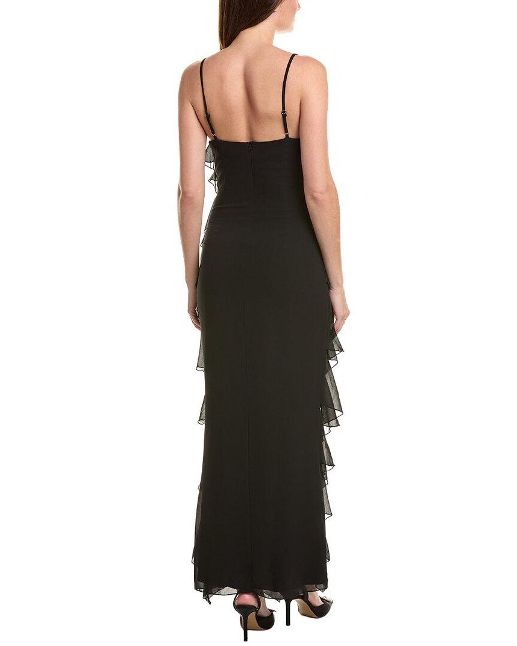 AREA STARS Black Riza Ruffle Dress