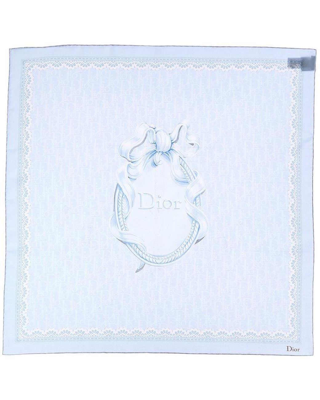 Dior Blue Medallion Silk Scarf