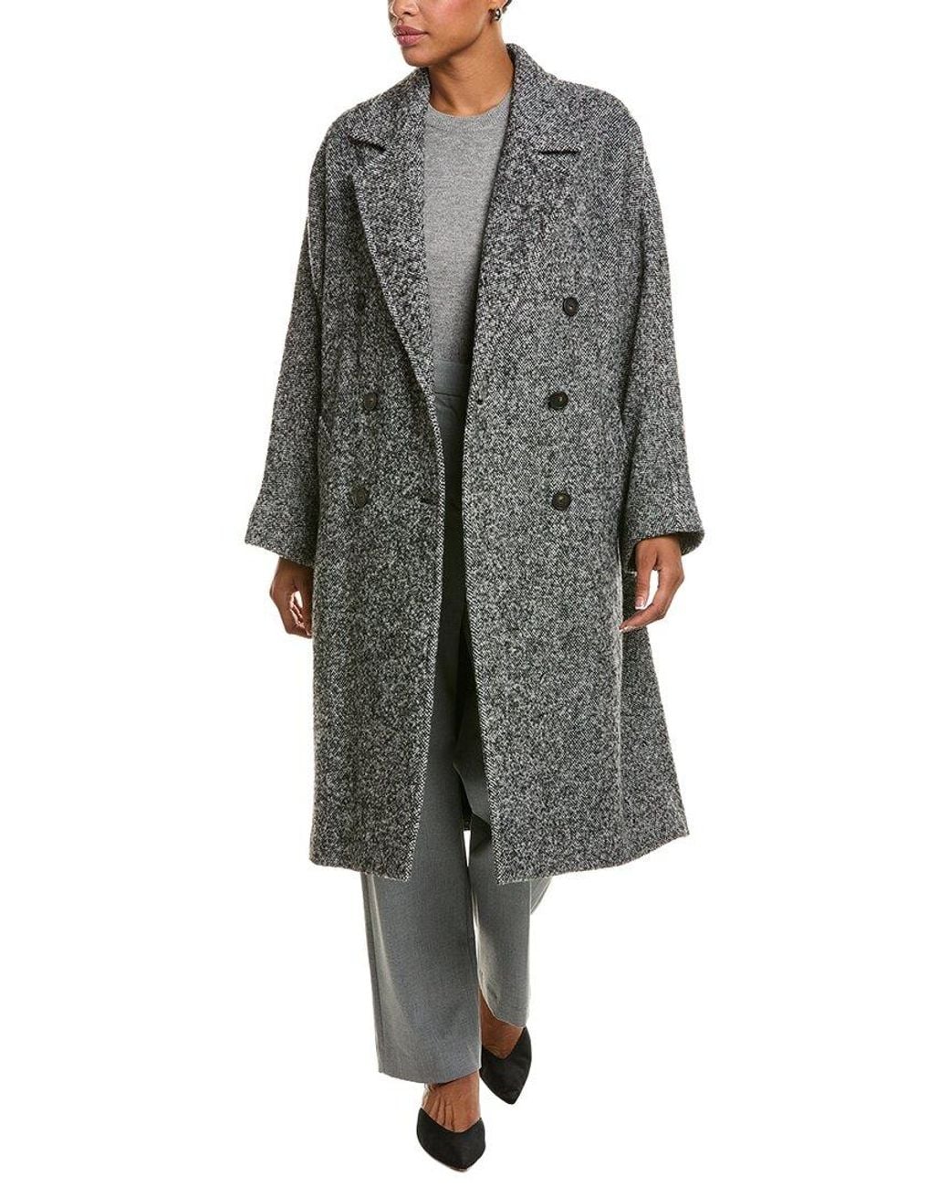 Vince Gray Wool-Blend Overcoat