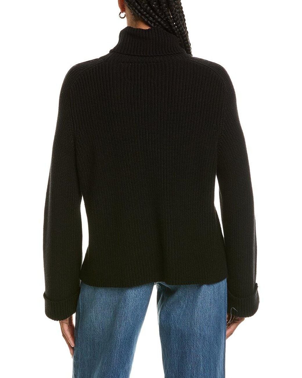 525 America Black Chunky Turtleneck Stripe Pullover