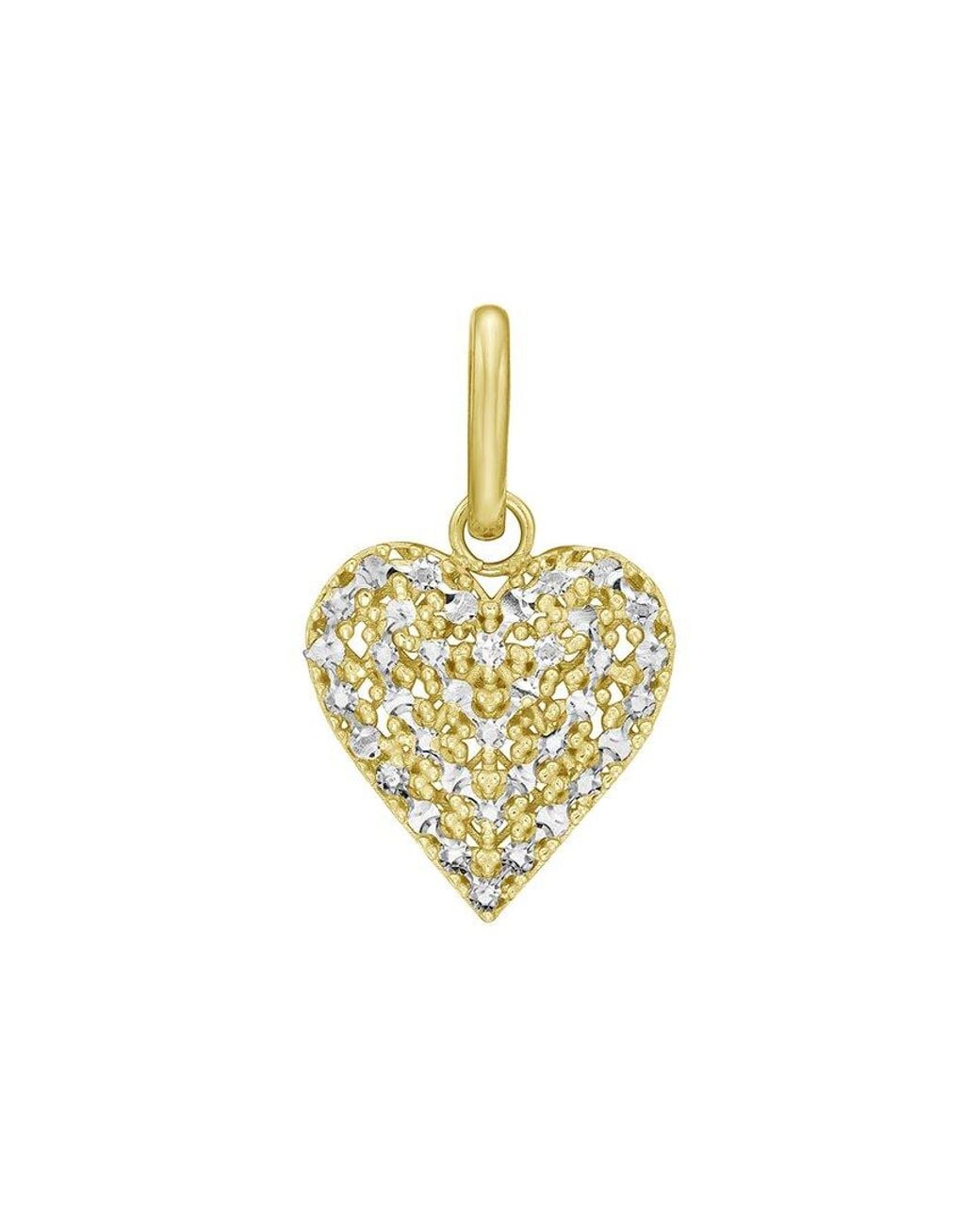 Italian Gold Metallic 14K Heart Charm