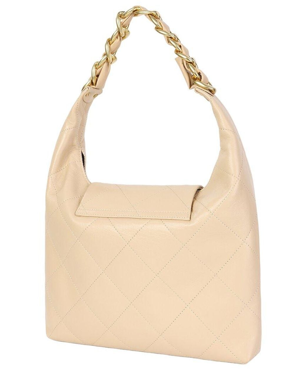 Tiffany & Fred Paris Natural Quilted Leather Hobo Bag