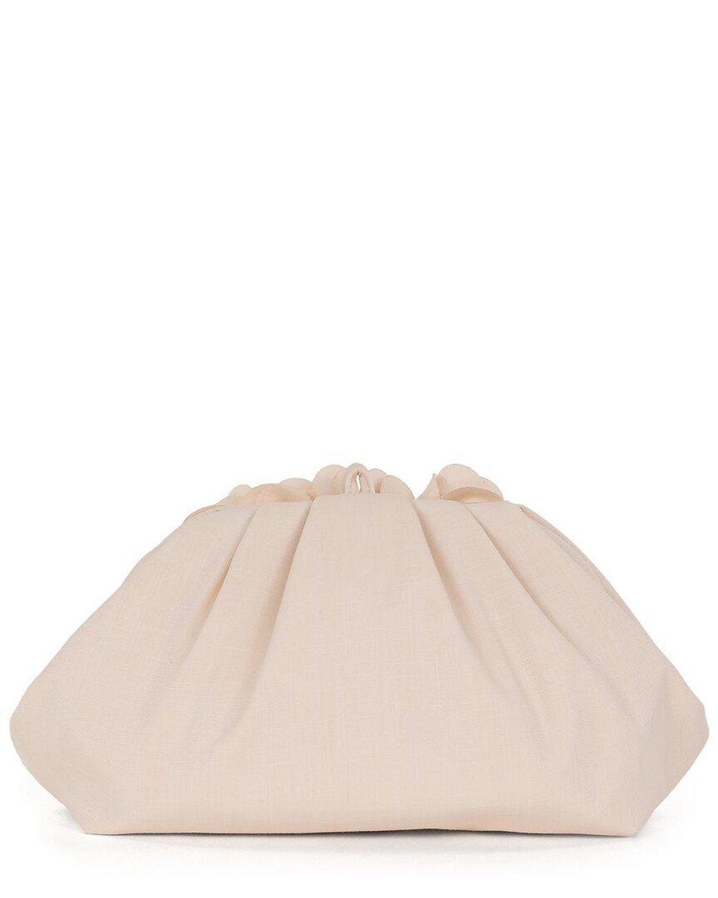 Badgley Mischka Natural Satin Jacquard Clutch